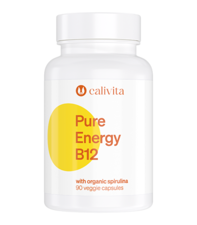 Pure Energy B12 CaliVita – 90 kapsułek roślinnych, metylowana witamina B12 1000 µg z ekologiczną spiruliną