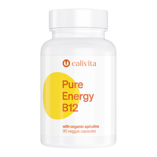 Pure Energy B12 CaliVita – 90 kapsułek roślinnych, metylowana witamina B12 1000 µg z ekologiczną spiruliną
