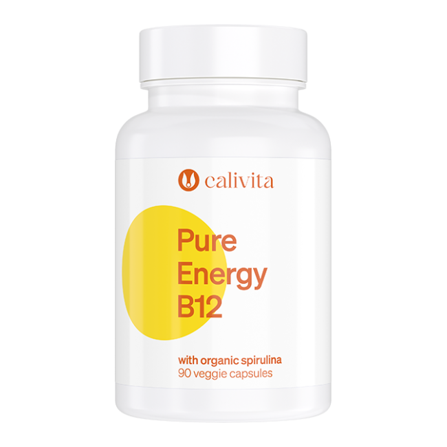 Pure Energy B12 CaliVita – 90 kapsułek roślinnych, metylowana witamina B12 1000 µg z ekologiczną spiruliną